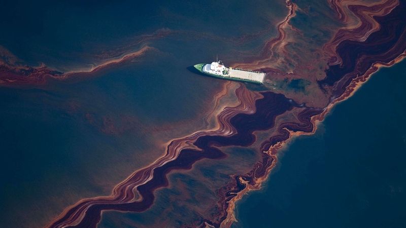 آلودگی نفتی بر دریا